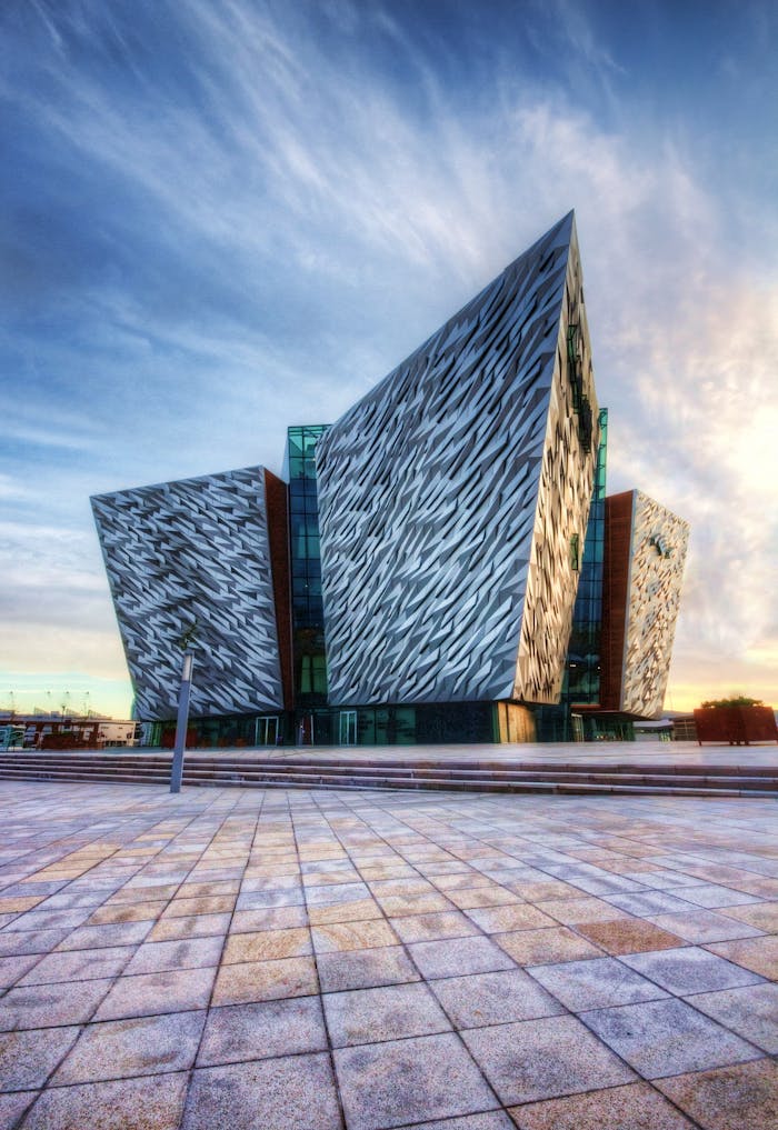 Impressive modern design of the Titanic Belfast museum, showcasing unique architectural style.